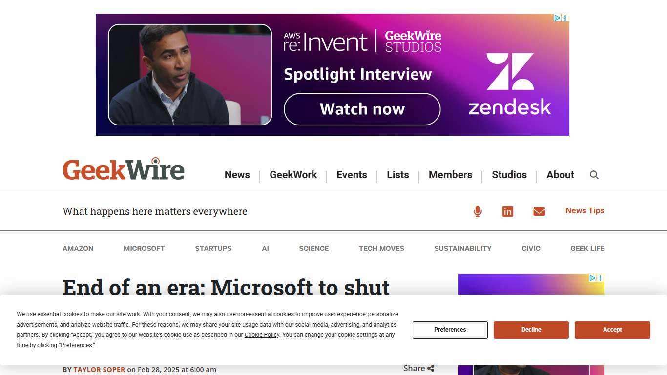 End of an era: Microsoft to shut down Skype, shifting users to Teams, 14 years after $8.5B deal – GeekWire