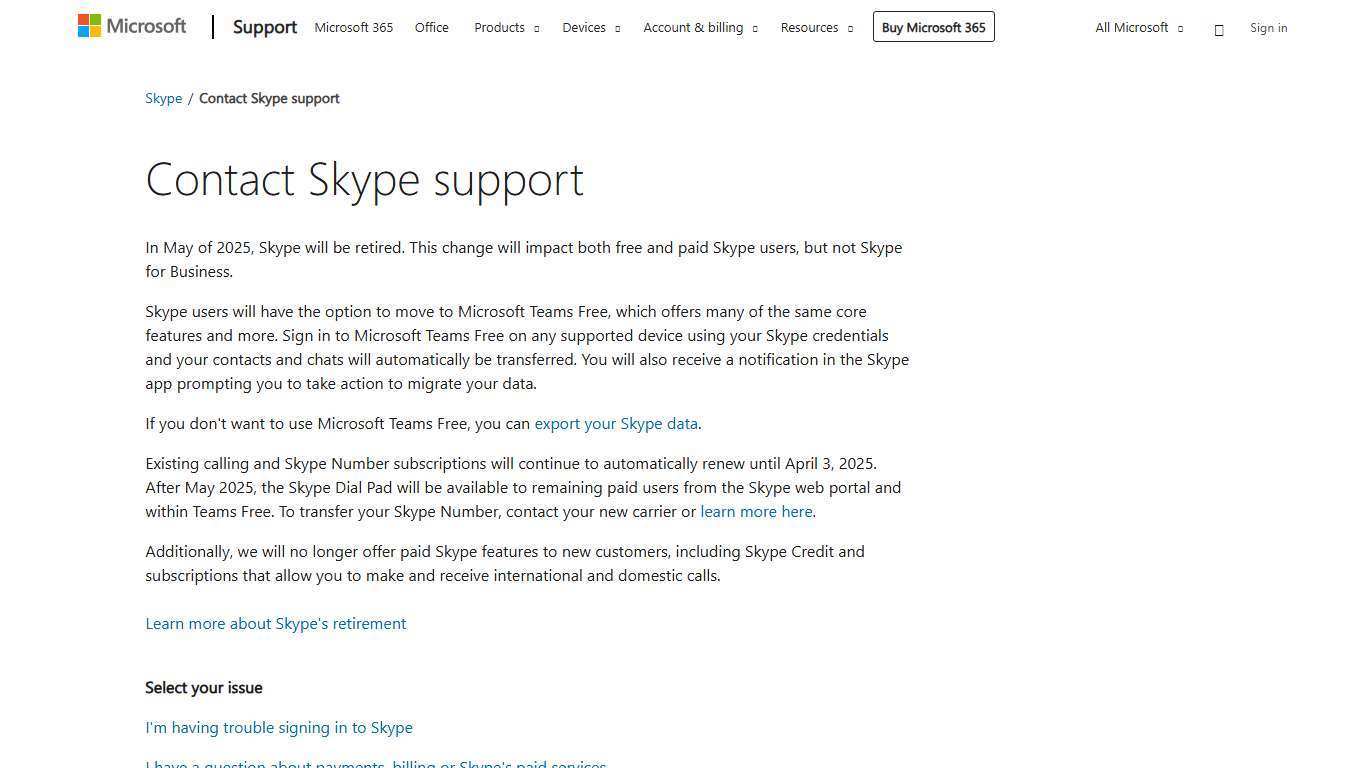 Contact Skype support - Microsoft Support